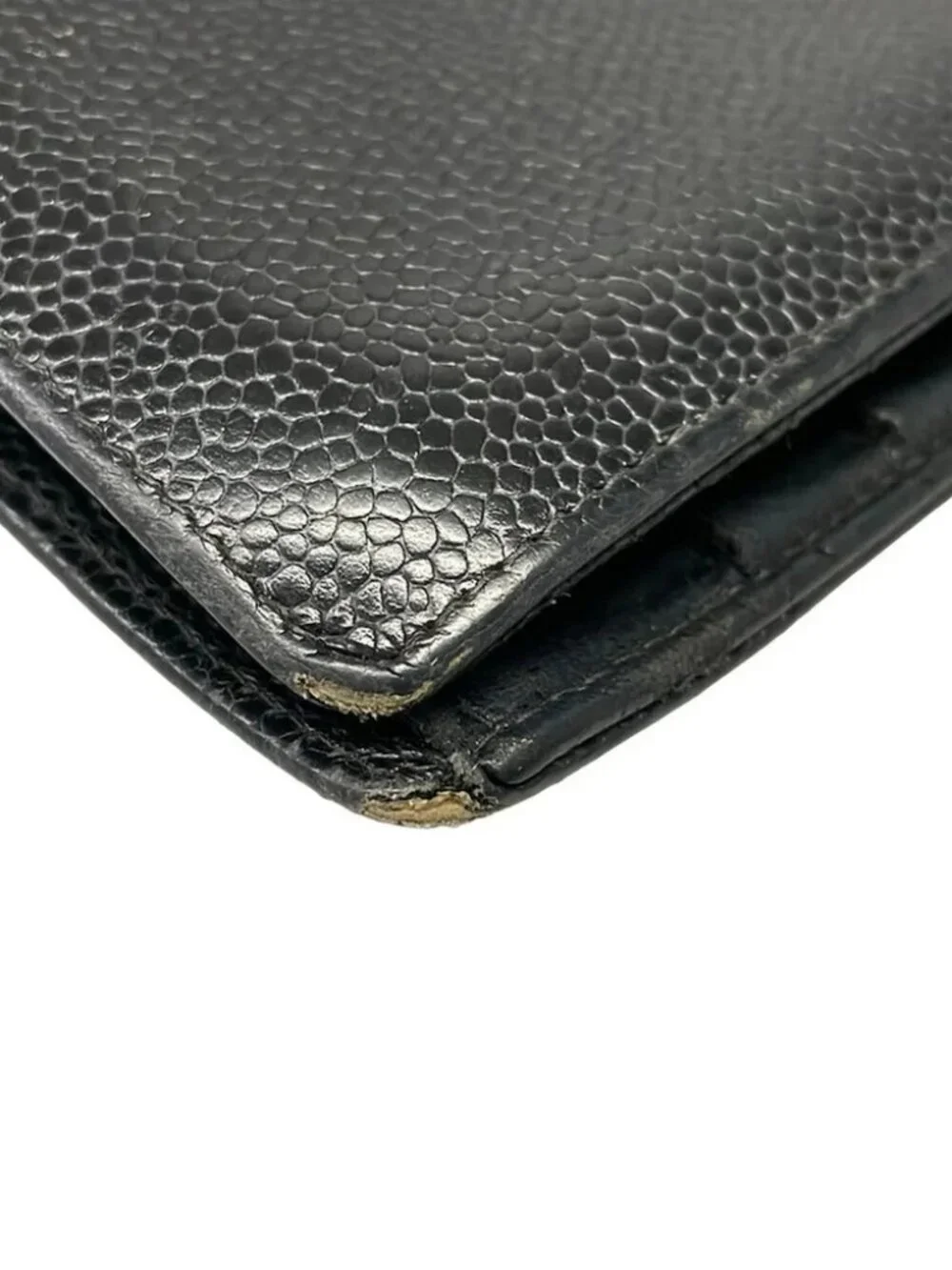 CHANEL Black Calfskin Long Wallet Gold hardware